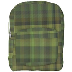 Army Green Color Plaid Full Print Backpack by SpinnyChairDesigns