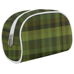 Army Green Color Plaid Makeup Case (medium) by SpinnyChairDesigns