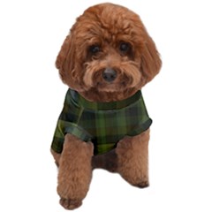 Army Green Color Plaid Dog T-shirt by SpinnyChairDesigns