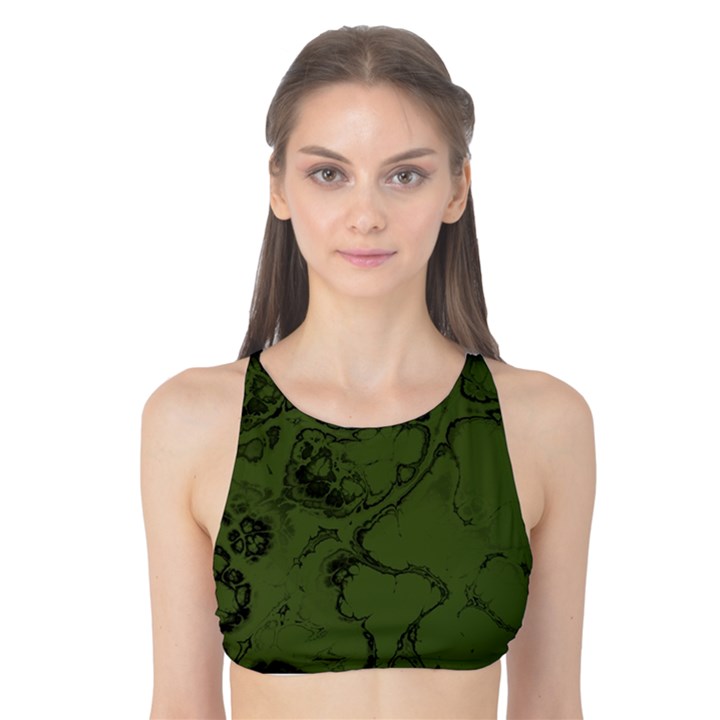 Amy Green Color Grunge Tank Bikini Top