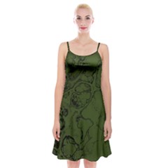 Amy Green Color Grunge Spaghetti Strap Velvet Dress by SpinnyChairDesigns