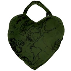 Amy Green Color Grunge Giant Heart Shaped Tote by SpinnyChairDesigns