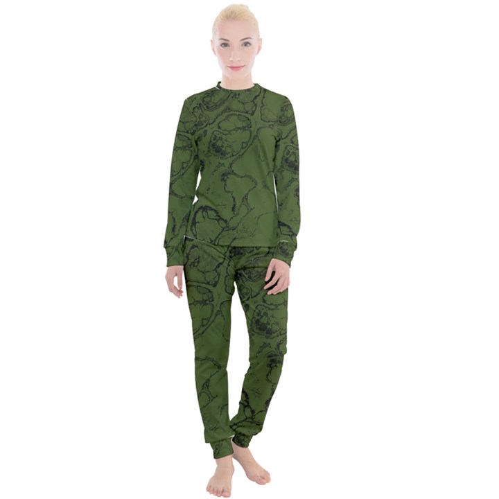 Amy Green Color Grunge Women s Lounge Set