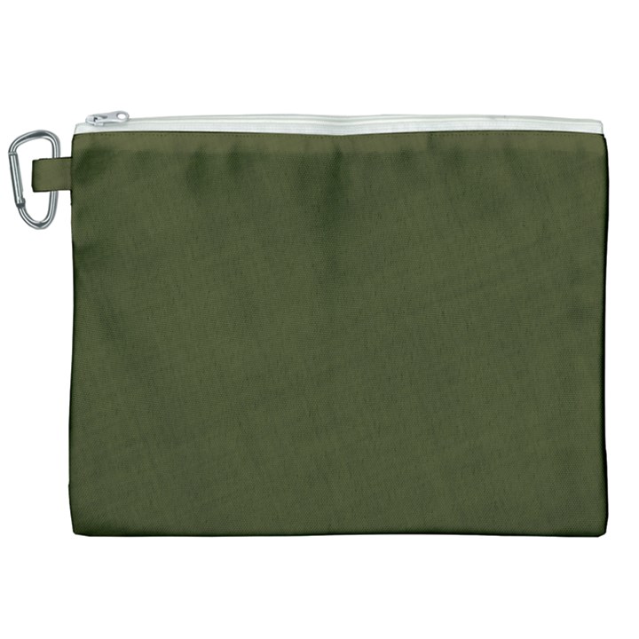 Army Green Color Texture Canvas Cosmetic Bag (XXL)