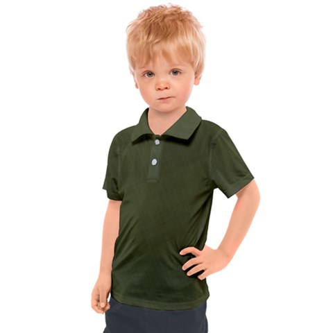 Army Green Color Texture Kids  Polo Tee by SpinnyChairDesigns