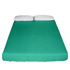 True Biscay Green Solid Color Fitted Sheet (king Size) by SpinnyChairDesigns