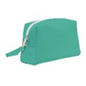 True Biscay Green Solid Color Wristlet Pouch Bag (Medium) View1