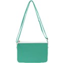 True Biscay Green Solid Color Double Gusset Crossbody Bag View2