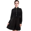 True Black Solid Color Long Sleeve Chiffon Shirt Dress View1