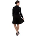 True Black Solid Color Long Sleeve Chiffon Shirt Dress View2