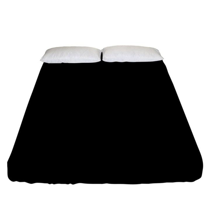 True Black Solid Color Fitted Sheet (King Size)