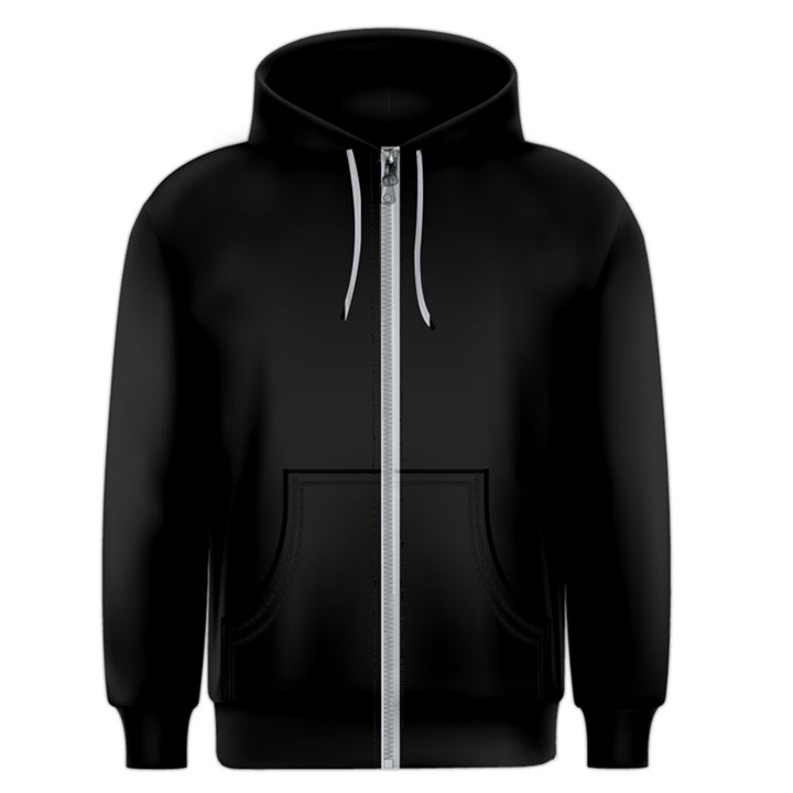 True Black Solid Color Men s Zipper Hoodie