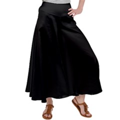 True Black Solid Color Satin Palazzo Pants by SpinnyChairDesigns