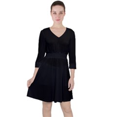 True Black Solid Color Ruffle Dress by SpinnyChairDesigns