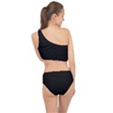 True Black Solid Color Spliced Up Two Piece Swimsuit View2