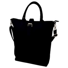 True Black Solid Color Buckle Top Tote Bag by SpinnyChairDesigns