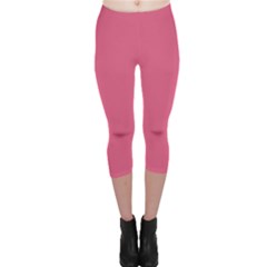 True Blush Pink Color Capri Leggings  by SpinnyChairDesigns