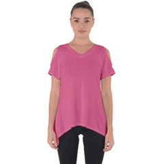 True Blush Pink Color Cut Out Side Drop Tee by SpinnyChairDesigns