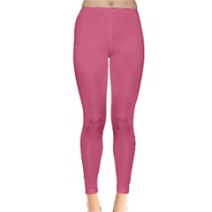 True Blush Pink Color Inside Out Leggings by SpinnyChairDesigns