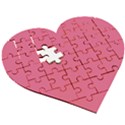 True Blush Pink Color Wooden Puzzle Heart View3