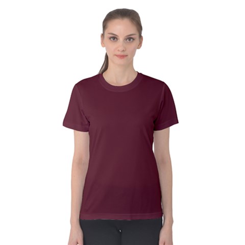 True Burgundy Color Women s Cotton Tee by SpinnyChairDesigns