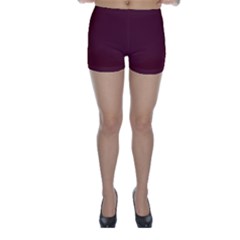 True Burgundy Color Skinny Shorts by SpinnyChairDesigns