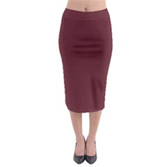 True Burgundy Color Midi Pencil Skirt by SpinnyChairDesigns