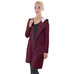 True Burgundy Color Hooded Pocket Cardigan by SpinnyChairDesigns