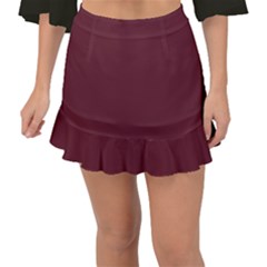 True Burgundy Color Fishtail Mini Chiffon Skirt by SpinnyChairDesigns