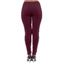 True Burgundy Color Lightweight Velour Leggings View2