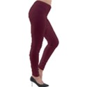 True Burgundy Color Lightweight Velour Leggings View4