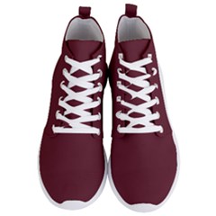 True Burgundy Color Men s Lightweight High Top Sneakers by SpinnyChairDesigns