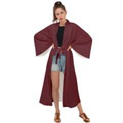 True Burgundy Color Maxi Kimono by SpinnyChairDesigns