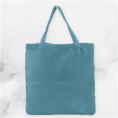 True Cadet Blue Teal Color Grocery Tote Bag by SpinnyChairDesigns