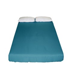 True Cadet Blue Teal Color Fitted Sheet (full/ Double Size) by SpinnyChairDesigns