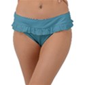 True Cadet Blue Teal Color Frill Bikini Bottom View1