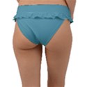 True Cadet Blue Teal Color Frill Bikini Bottom View2