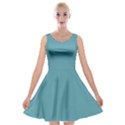 True Cadet Blue Teal Color Velvet Skater Dress View1