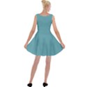 True Cadet Blue Teal Color Velvet Skater Dress View2