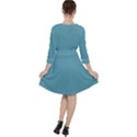 True Cadet Blue Teal Color Ruffle Dress View2