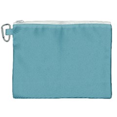 True Cadet Blue Teal Color Canvas Cosmetic Bag (xxl) by SpinnyChairDesigns