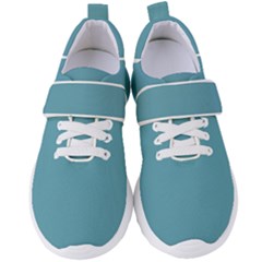 True Cadet Blue Teal Color Women s Velcro Strap Shoes by SpinnyChairDesigns