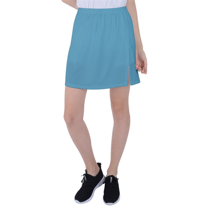 True Cadet Blue Teal Color Tennis Skirt