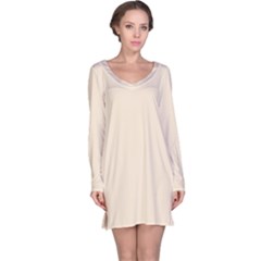 True Champagne Color Long Sleeve Nightdress