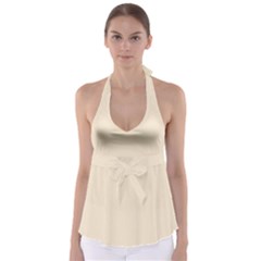 True Champagne Color Babydoll Tankini Top by SpinnyChairDesigns