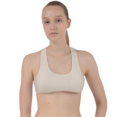 True Champagne Color Criss Cross Racerback Sports Bra by SpinnyChairDesigns