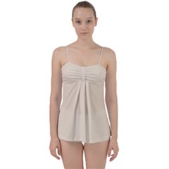 True Champagne Color Babydoll Tankini Set