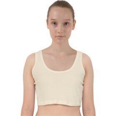 True Champagne Color Velvet Racer Back Crop Top by SpinnyChairDesigns