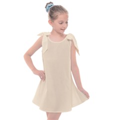 True Champagne Color Kids  Tie Up Tunic Dress by SpinnyChairDesigns