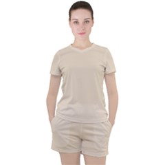 True Champagne Color Women s Tee and Shorts Set